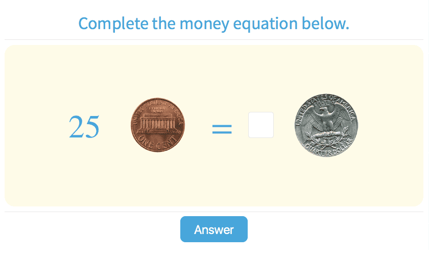 money practice with math games